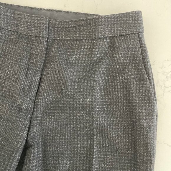 Massimo Dutti Wool Alpaca Blend Houndstooth Pattern Subtle Flare Pants Grey Sz 8 - Picture 5 of 13